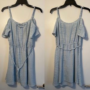 Blue & white tribal print dress